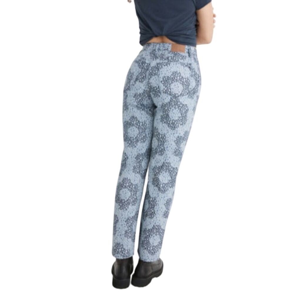 Madewell Perfect Vintage Blue Jean HighRise Straight Leg FloralQuilt Print Sz 27